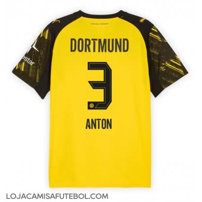 Camisa de Futebol Borussia Dortmund Waldemar Anton #3 Equipamento Principal 2025-26 Manga Curta Camisa de Futebol Borussia Dortmund Waldemar Anton #3 Equipamento Principal 2025-26 Manga Curta